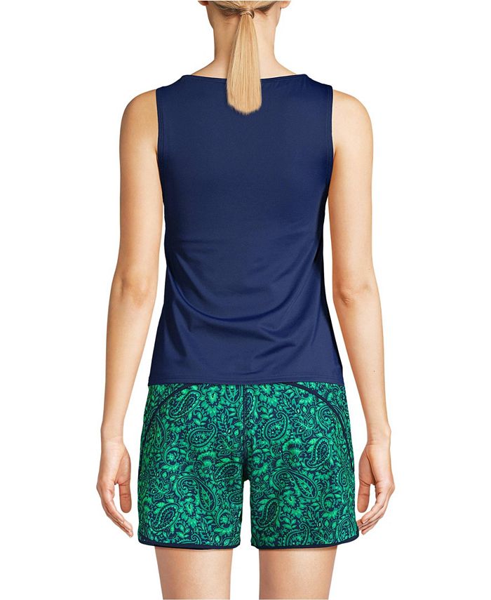 Lands' End Women's Mastectomy High Neck UPF 50 Sun Protection Modest ...