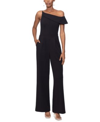 XSCAPE - Women's Straight-Leg One-Shoulder Jumpsuit
