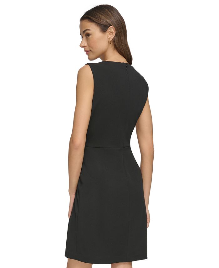 Dkny Belted Asymmetrical Dress In Glacier - 75% Off