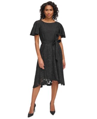 DKNY Women's Lace Burnout Fit & Flare Dress - Macy's
