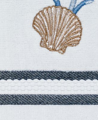 Blue Lagoon Ombre Seashells Fingertip Towel, 11" x 18"