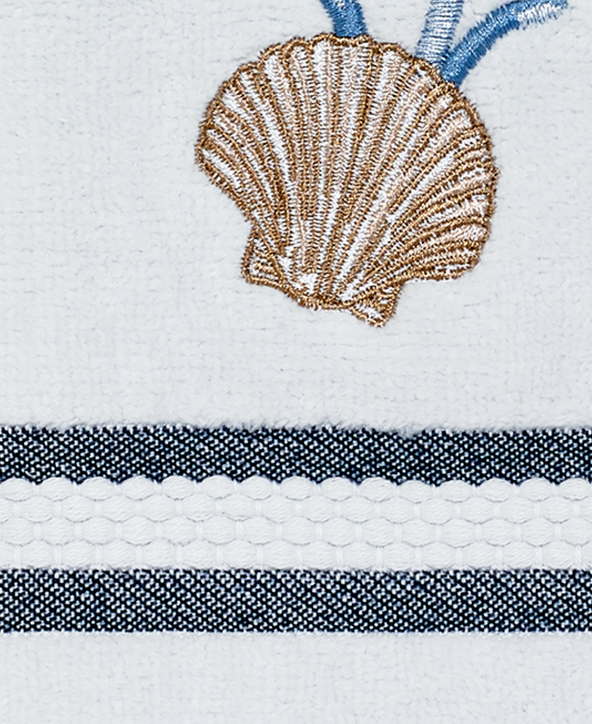 Avanti Blue Lagoon Ombre Seashells Fingertip Towel, 11" x 18"