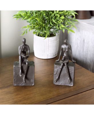 Danya B Man And Woman Reading On A Block Cast Iron Bookend Set - Macy's