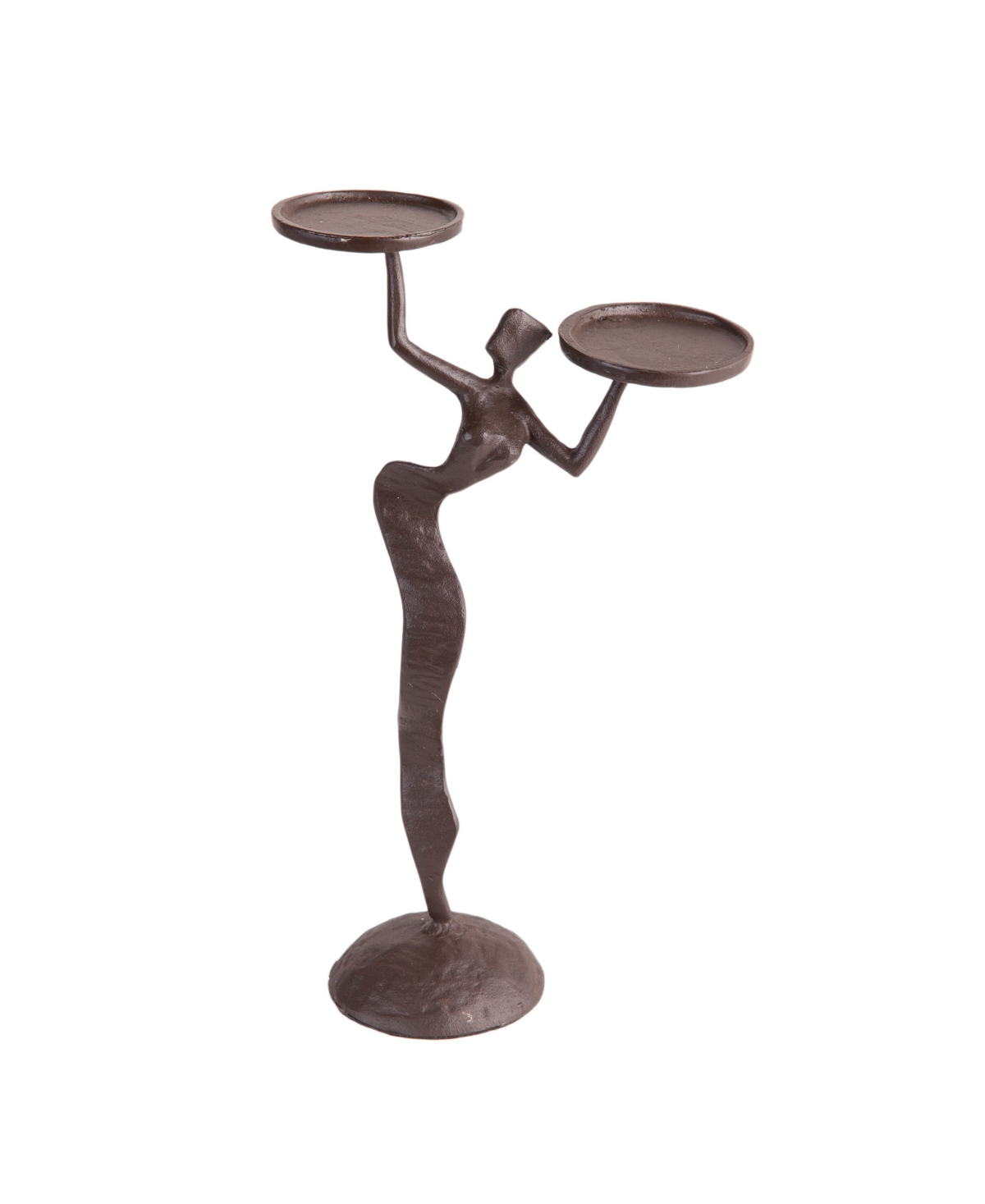 Danya B Fancy Lady Cast Iron Double Candle Holder In Dark Brown