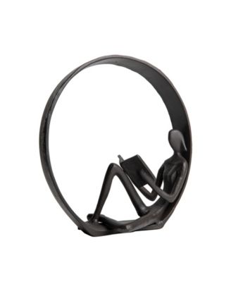 Danya B Contemporary Encircled Female Reader Cast Iron Sculpture Statue ...