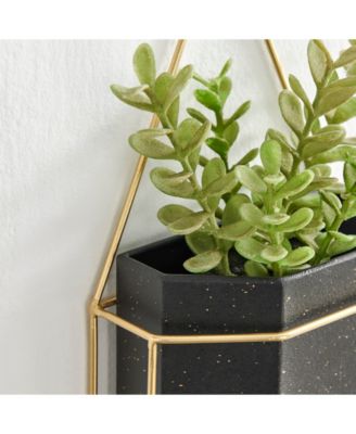 Modern Geometric Metal 3-Piece Wall Planters Set