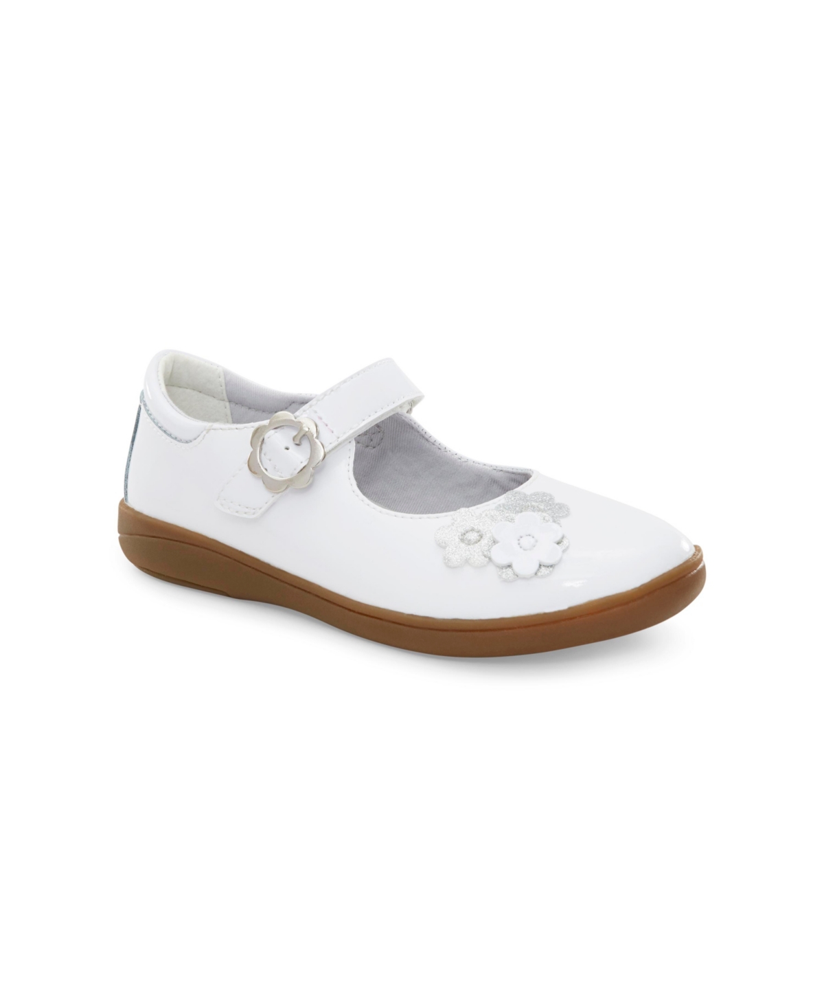 Shop Stride Rite Little Girls Holly Leather Shoes In White Patent