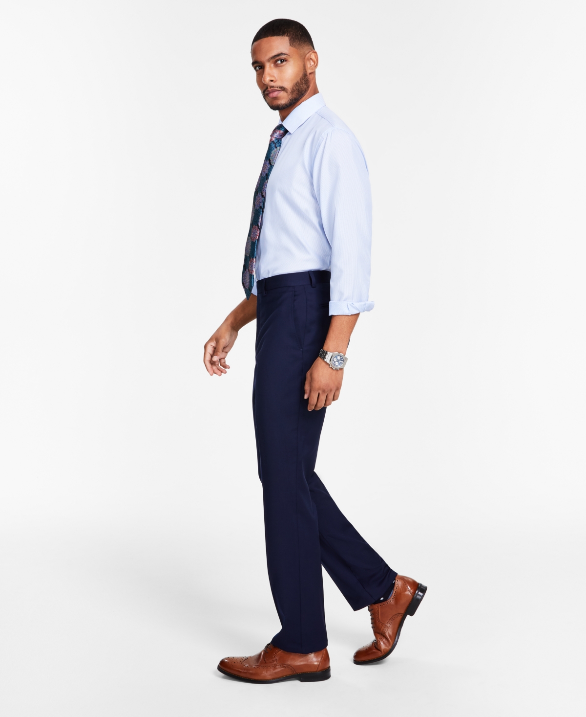 Men's Classic-Fit Solid Suit Separates Pants - Dark Blue