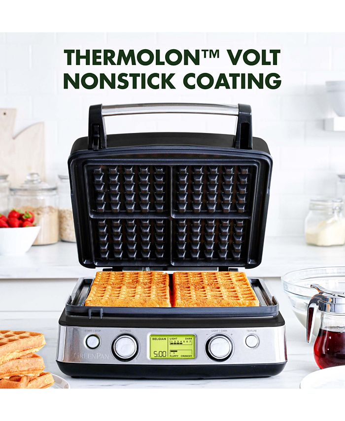 GreenPan Elite 4Square Nonstick Belgian & Regular Waffle Maker Macy's