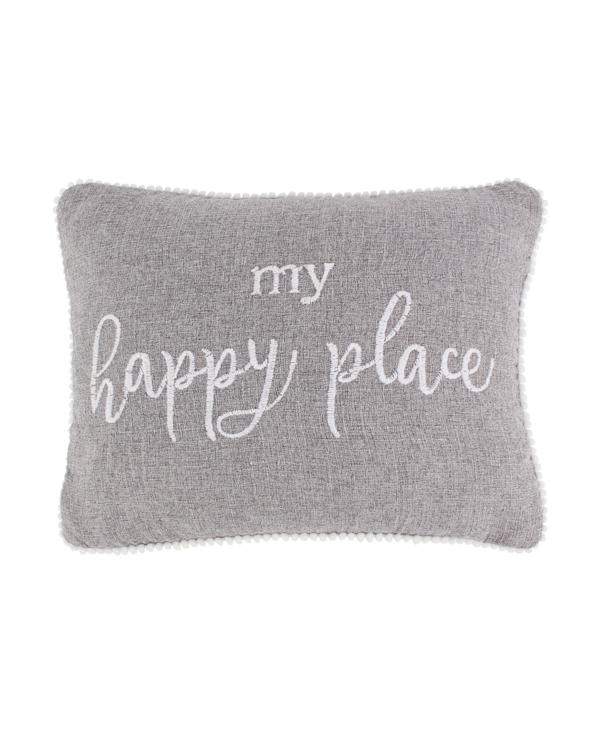 Levtex Shutters My Happy Place Decorative Pillow, 18" X 14" In Gray