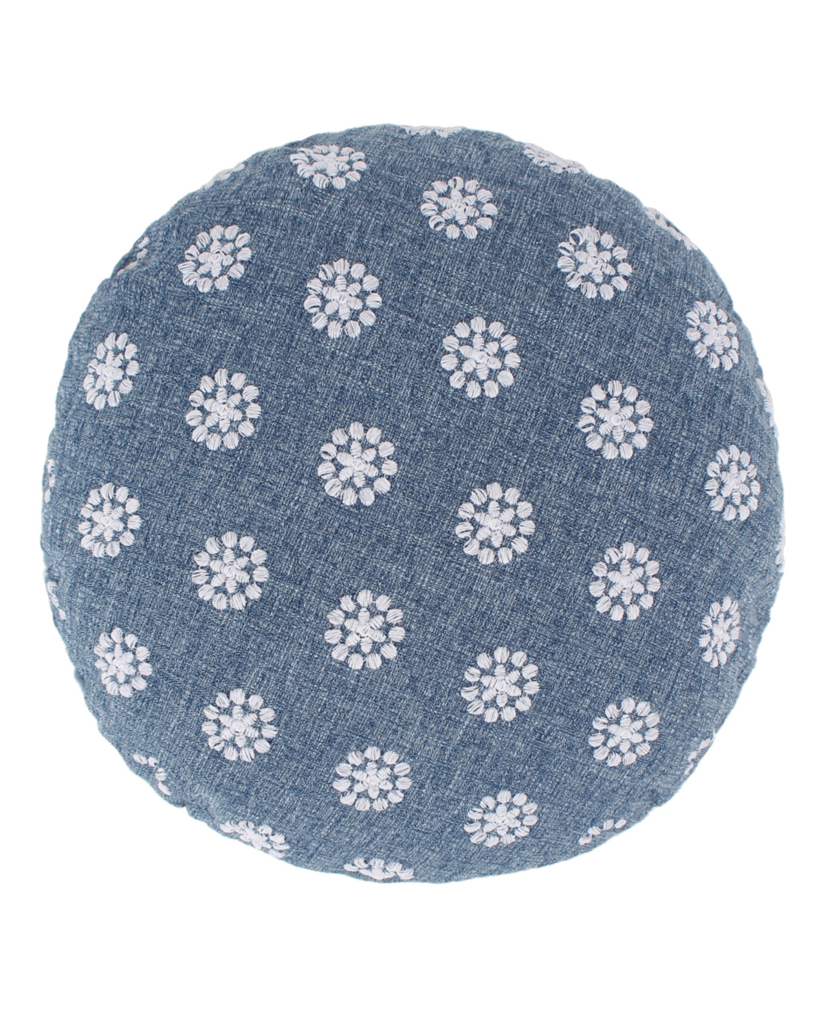 Levtex Wexford Embroidered Decorative Pillow, 16" Round In Gray
