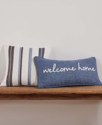 Tobago Welcome Home Embroidered Decorative Pillow, 12" x 24"