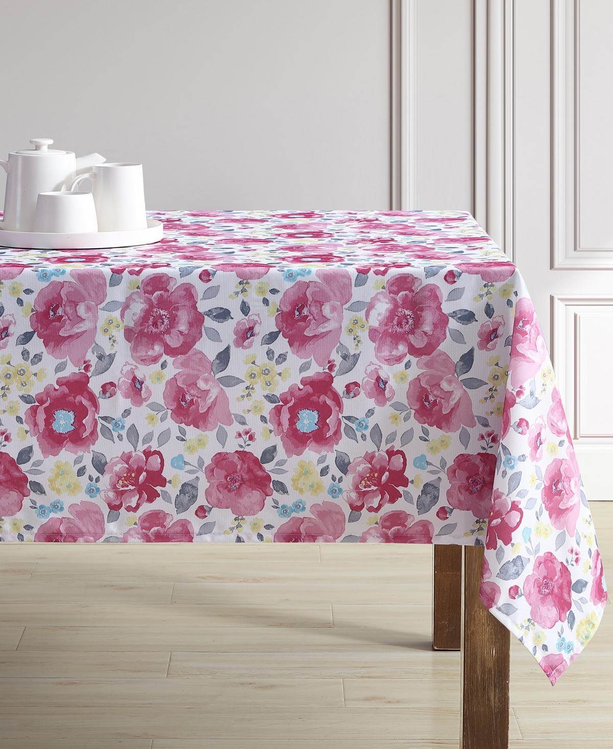 Laura Ashley Easy Care Pattern Tablecloth, 60" X 102" In Sansa