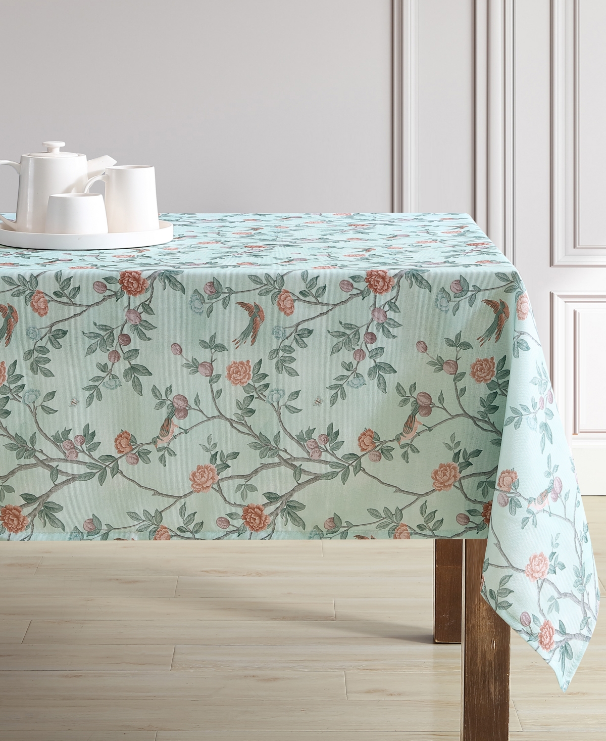 Laura Ashley Easy Care Tablecloth, 60" X 102", Service For 6 In Eglantine