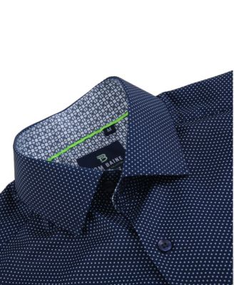 Men's Slim Fit Short Sleeve Performance Stretch Button Down Dress Shirt