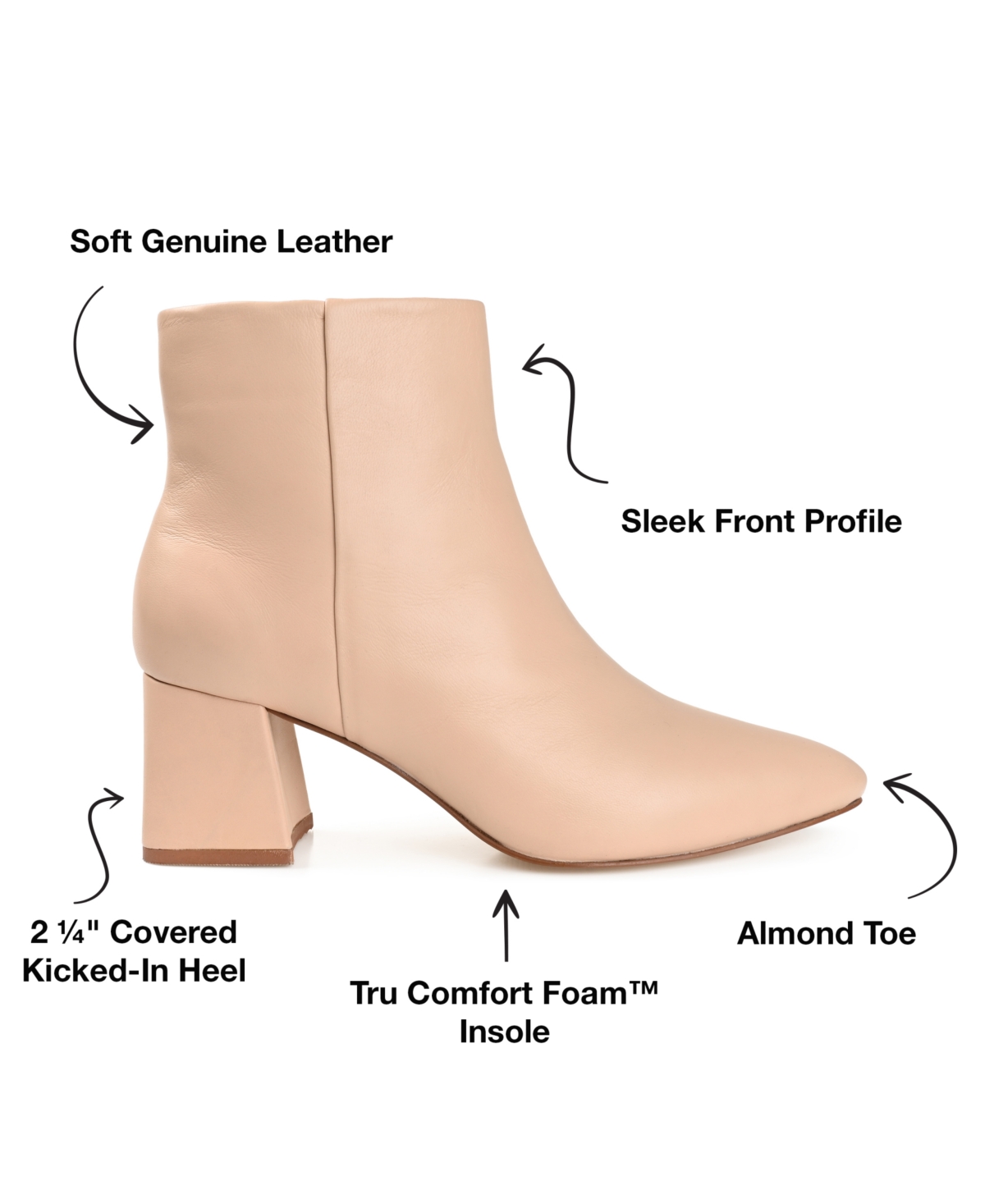 Journee Signature Women's Tabbie Pointed Toe Block Heel Dress Booties