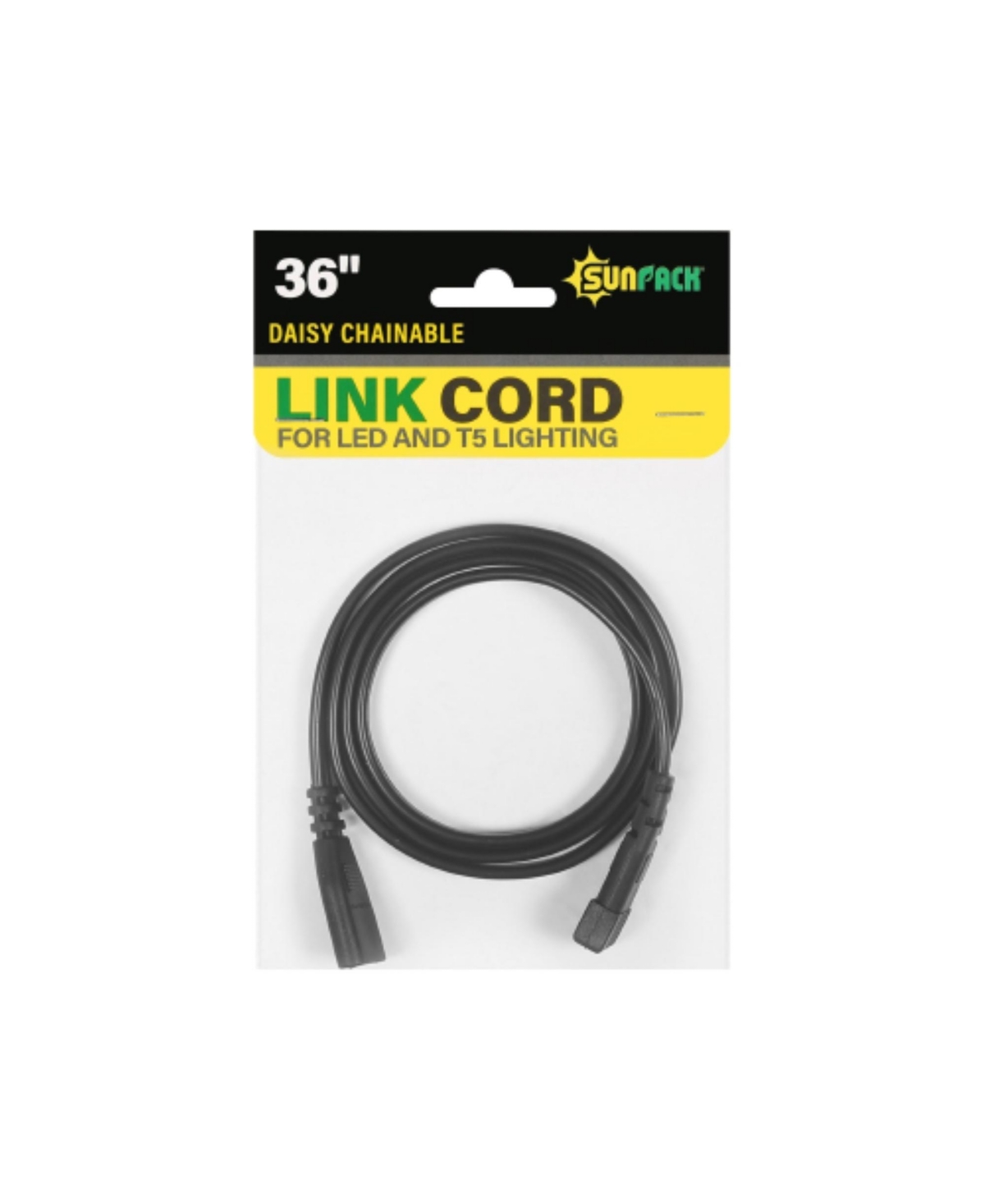 Daisy Chainable Link Cord for Led and T5 Lighting, 36 Inches - Black