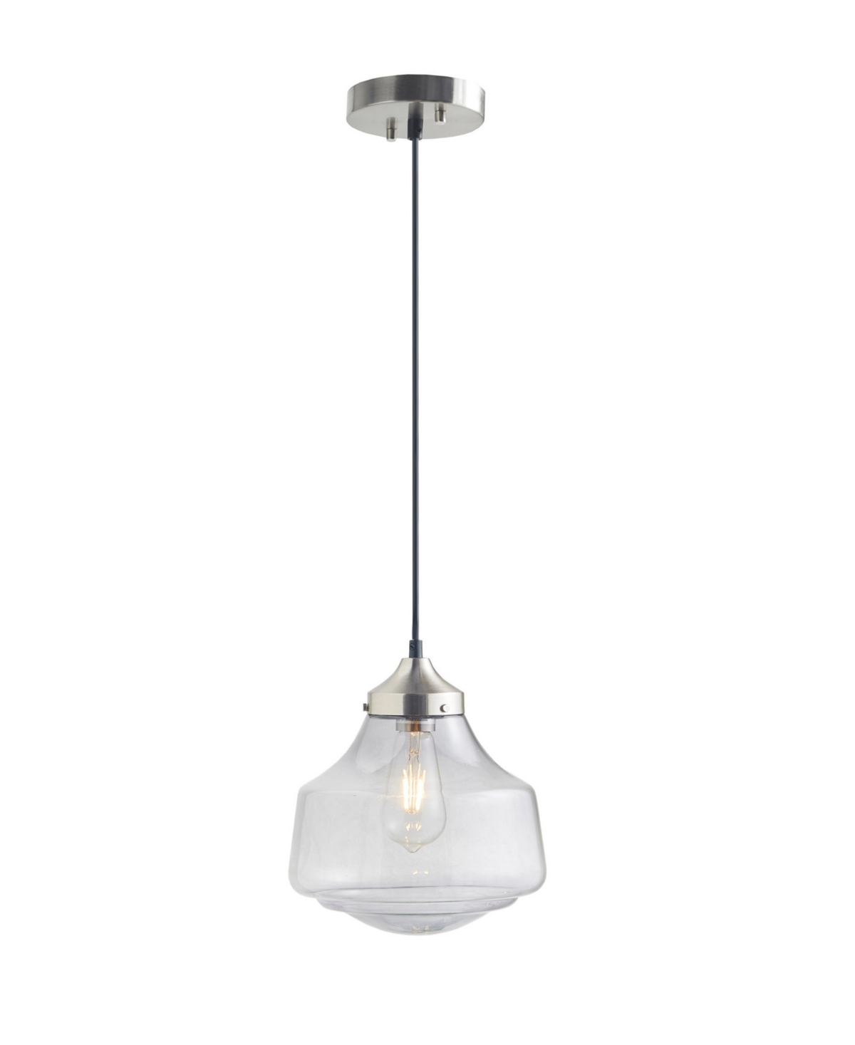 Hampton Hill Elm Single Bell-shaped Pendant Lamp In Smoke Gray