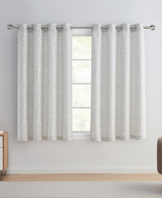 Vcny Home Leah Textured Leaf Grommet Curtain Panel Collection In Gray
