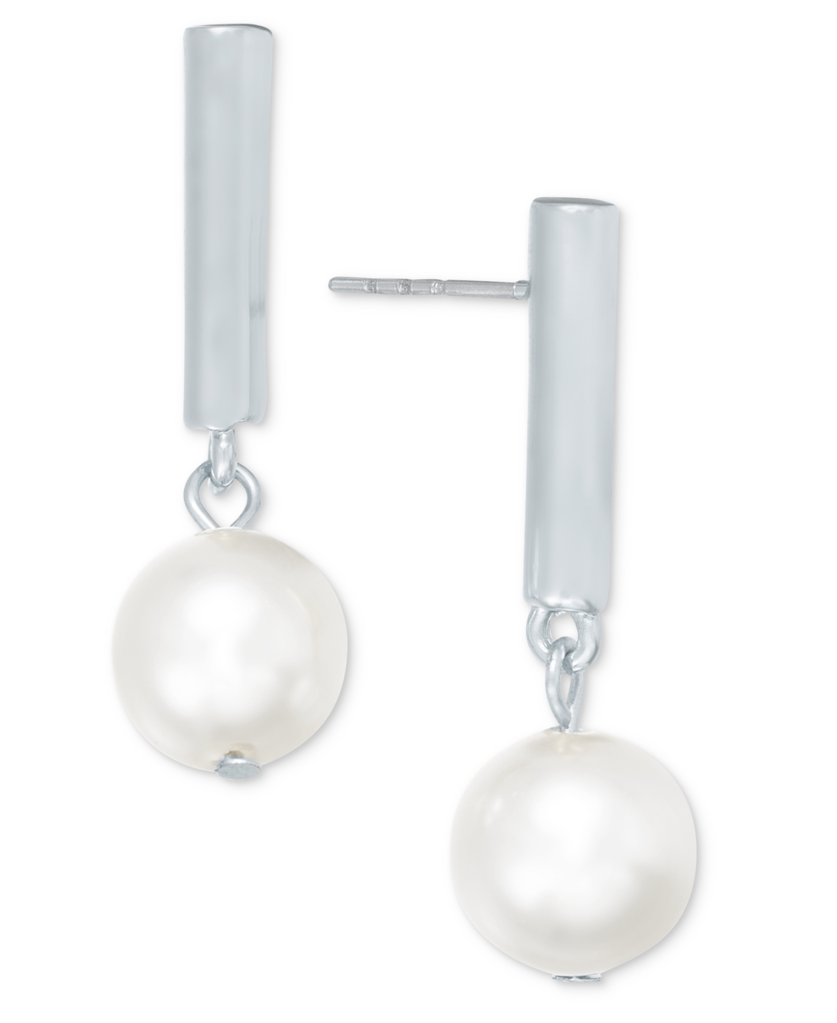 Imitation-Pearl Drop Earrings, Created for Macy's - Gold