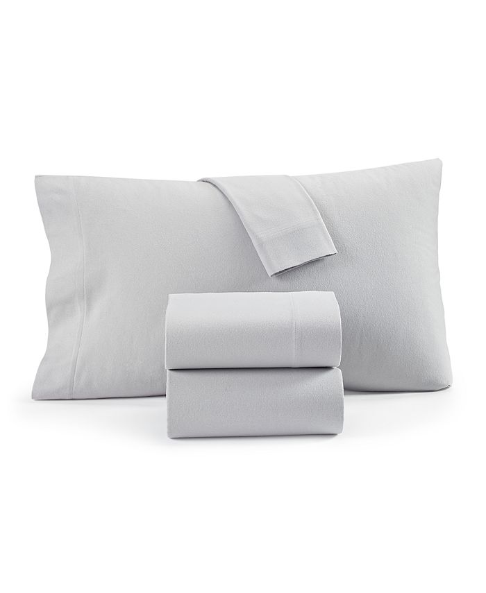 Charter Club Solid Flannel Cotton 3Pc. Sheet Set, Twin, Created for