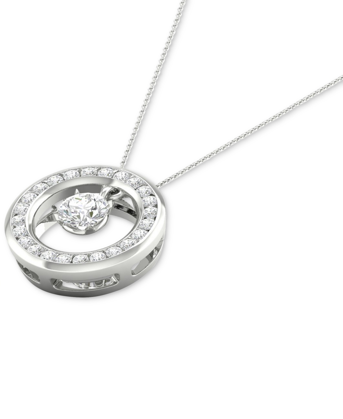 Diamond Orbital Halo Pendant Necklace (1/3 ct. t.w.) in 10k 16