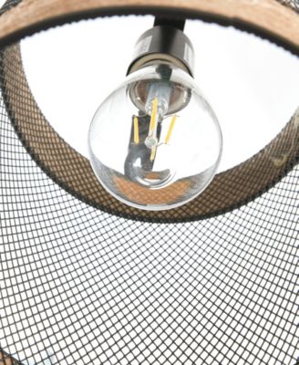 Orion Natural Rope and Metal Mesh Cylinder Pendant Lamp