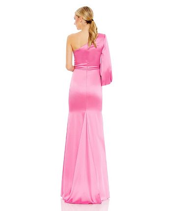 Mac Duggal Women's Ieena One Shoulder Bishop Sleeve Trumpet Gown - Macy's