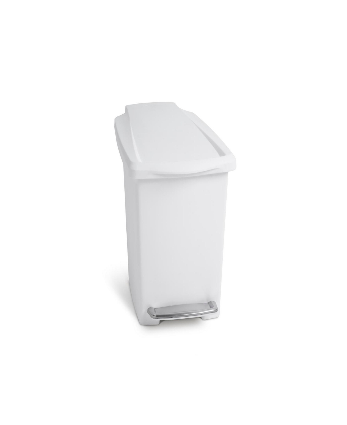 Simplehuman 10 Litre Plastic Slim Step Can In White