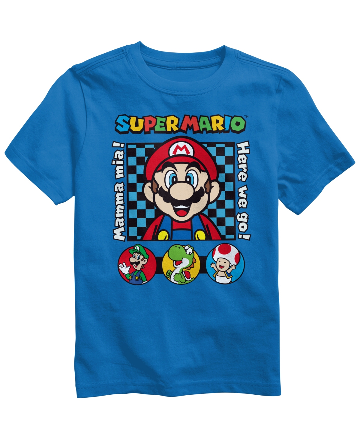 Nintendo Kids' Big Boys Super Mario Short Sleeve Graphic T-shirt In Royal