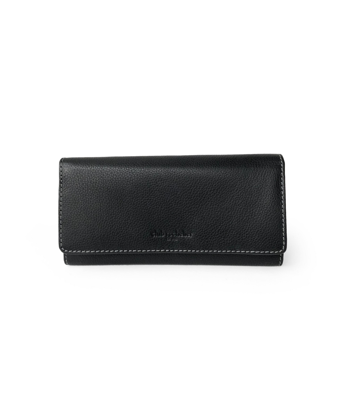 CLUB ROCHELIER LADIES FULL LEATHER CLUTCH WALLET WITH GUSSET POCKET