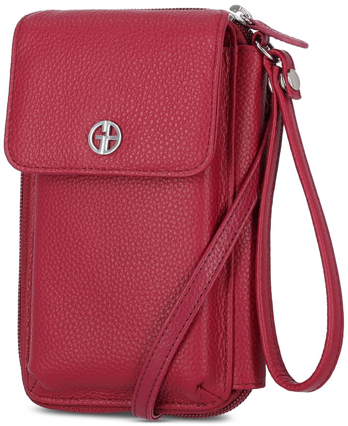 Giani Bernini Softy Leather Tech Crossbody Wallet, Created for Macy's