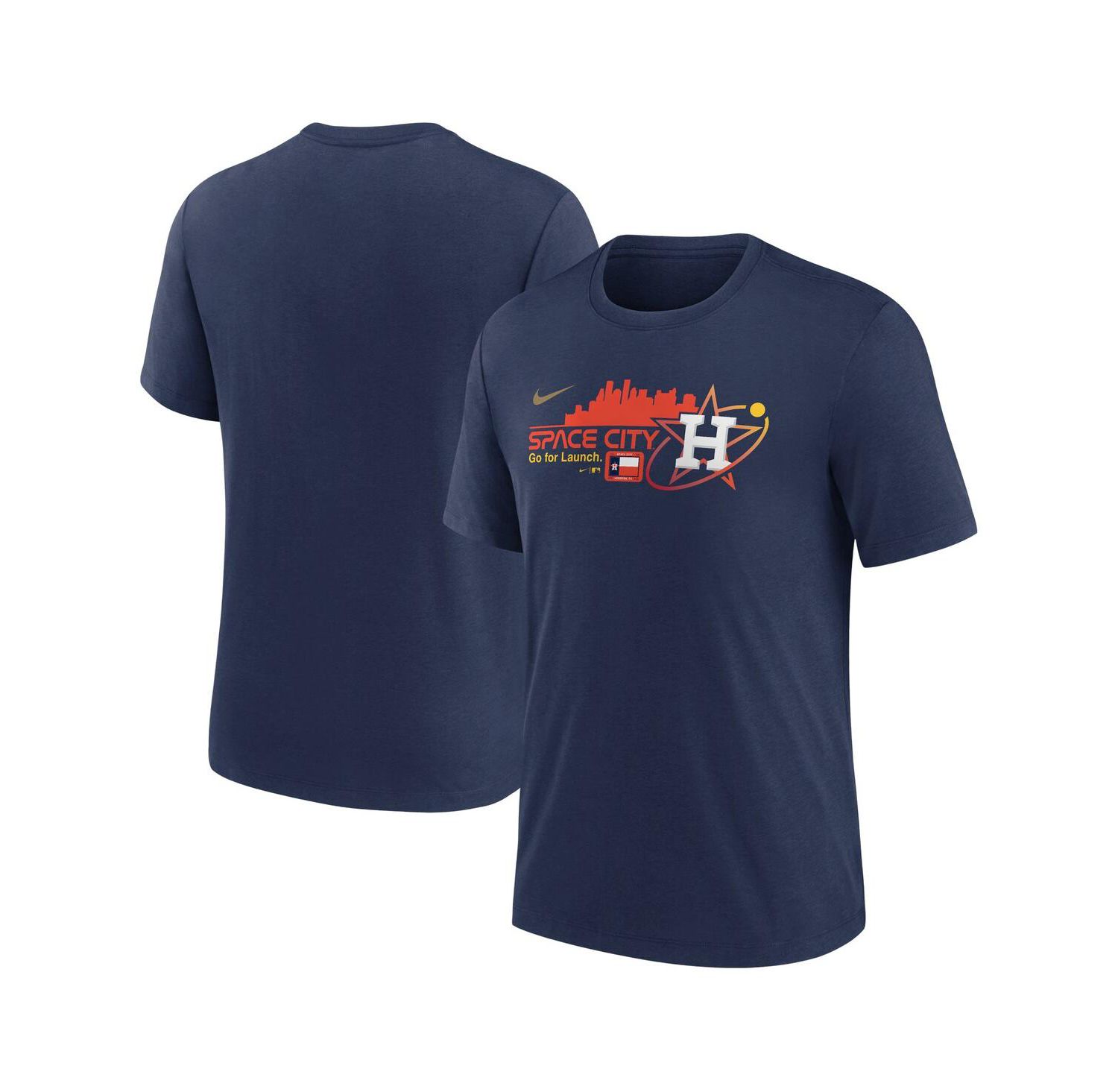 Men's Navy Houston Astros City Connect Tri-Blend T-shirt