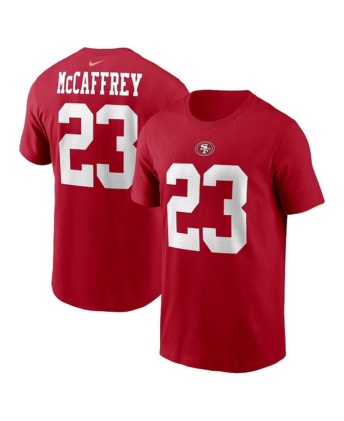 Nike Men's Christian McCaffrey Scarlet San Francisco 49ers Player Name ...