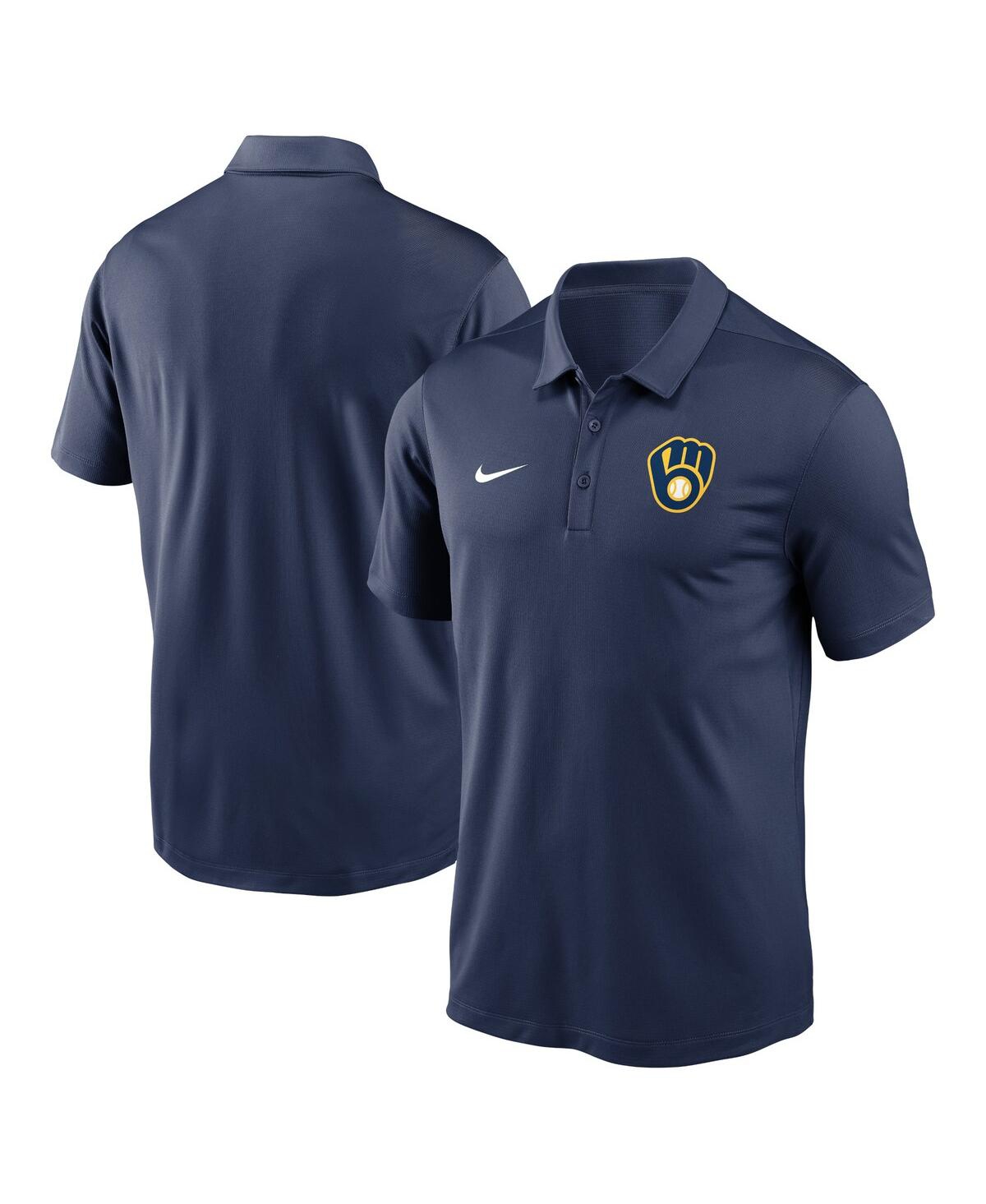 Nike Men's  Navy Milwaukee Brewers Agility Performance Polo Shirt