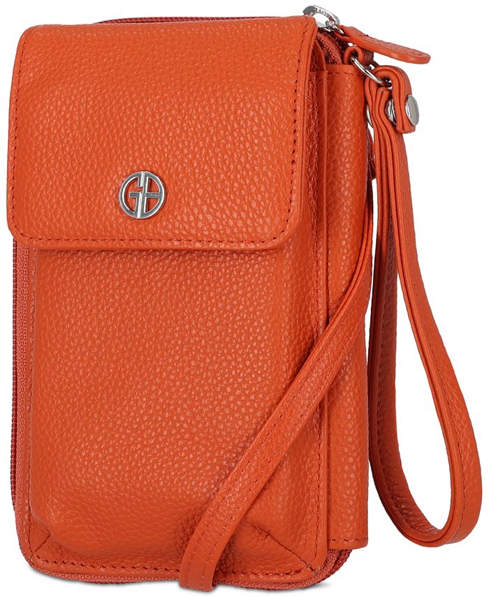 Giani Bernini - Softy Leather Tech Crossbody Wallet, Created for Macy's