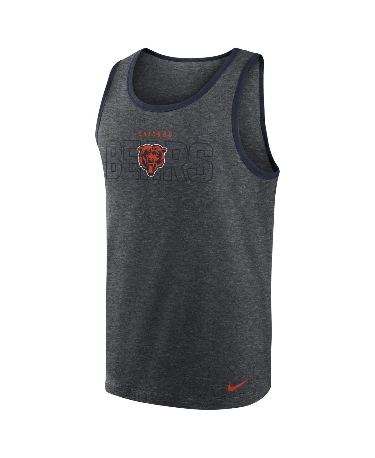Shop Nike Men's  Heathered Charcoal Chicago Bears Tri-blend Tank Top