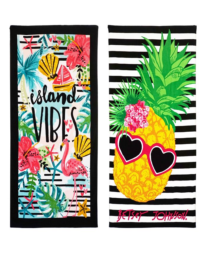 Betsey Johnson Island Vibes and Chill Pineapple Cotton Terry Beach