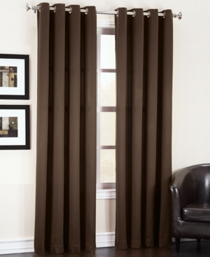 Sun Zero Grant Solid Grommet Curtain Panel, 54" X 108" In Chocolate