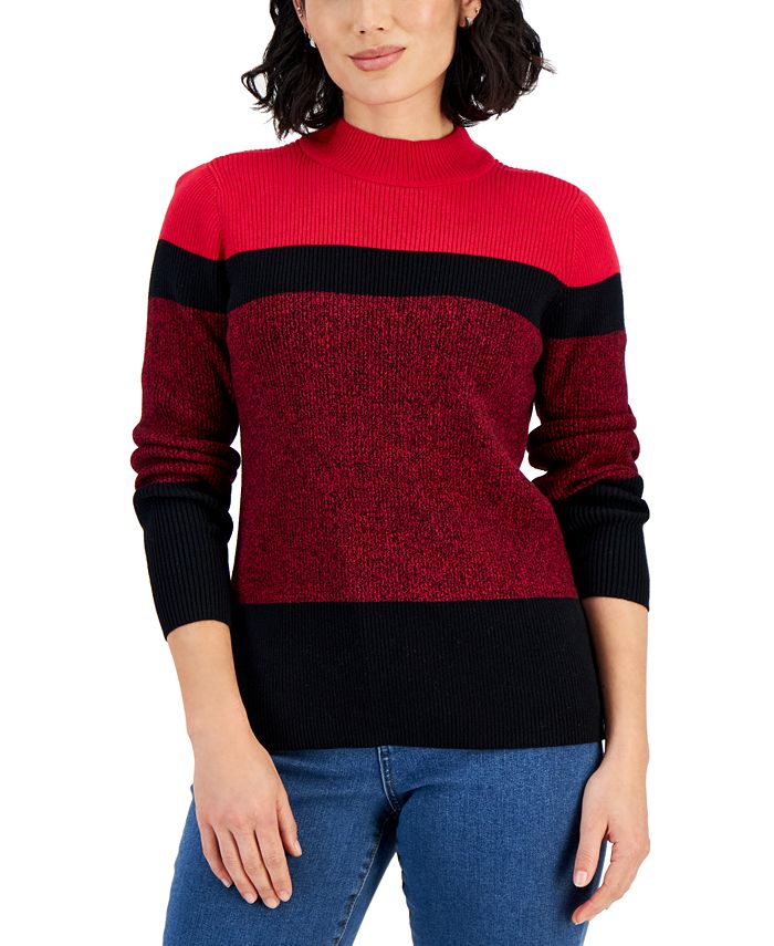 Karen scott mock outlet neck sweater