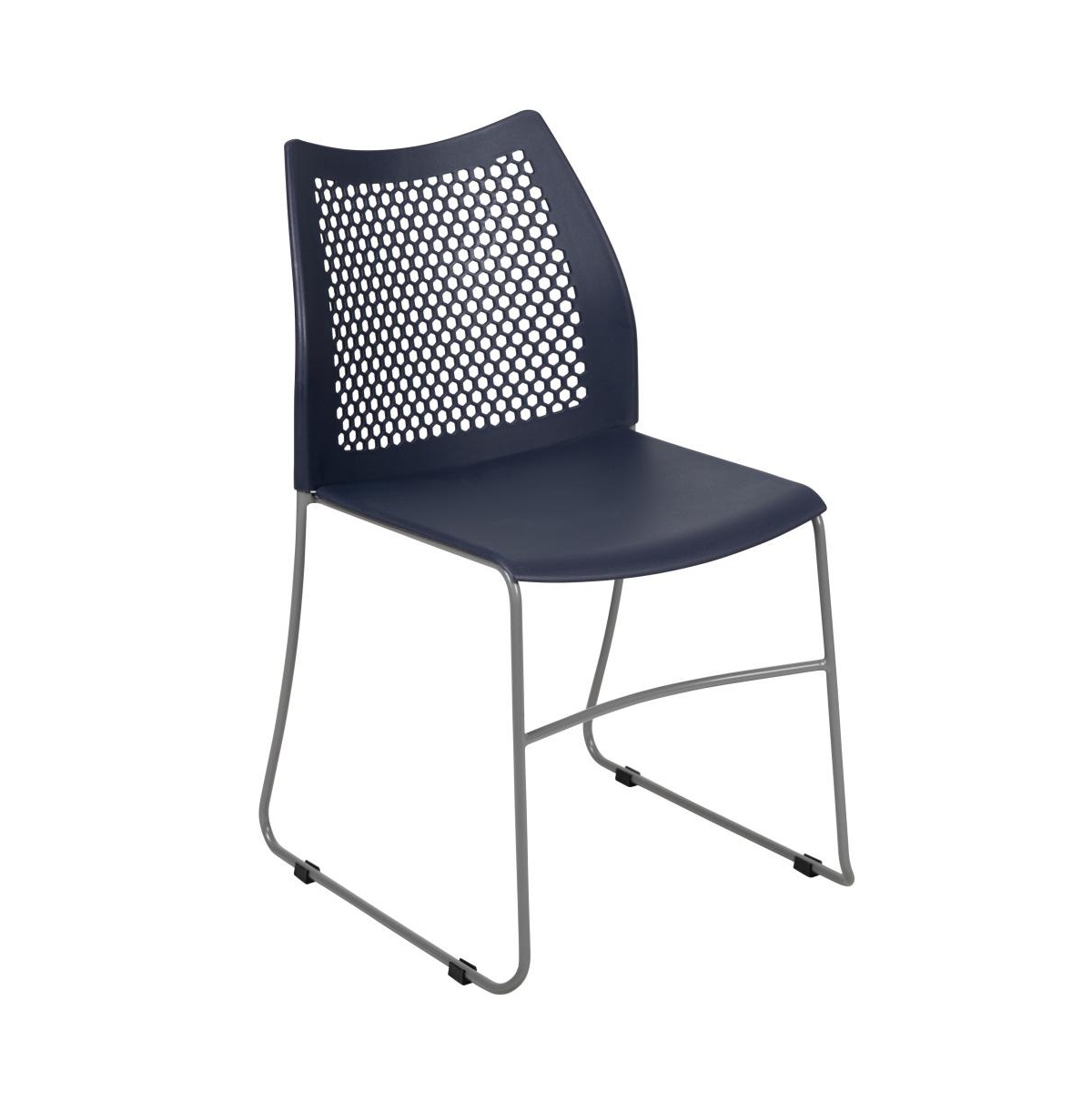 Emma+Oliver Home And Office Sled Base Stack Chair With Air-Vent Back - Guest Chair