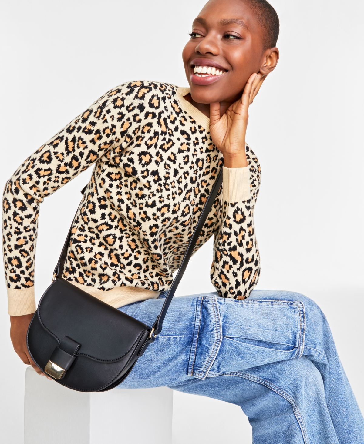 Holmme Small Colorblock Crossbody, Exclusively at Macy's - Black