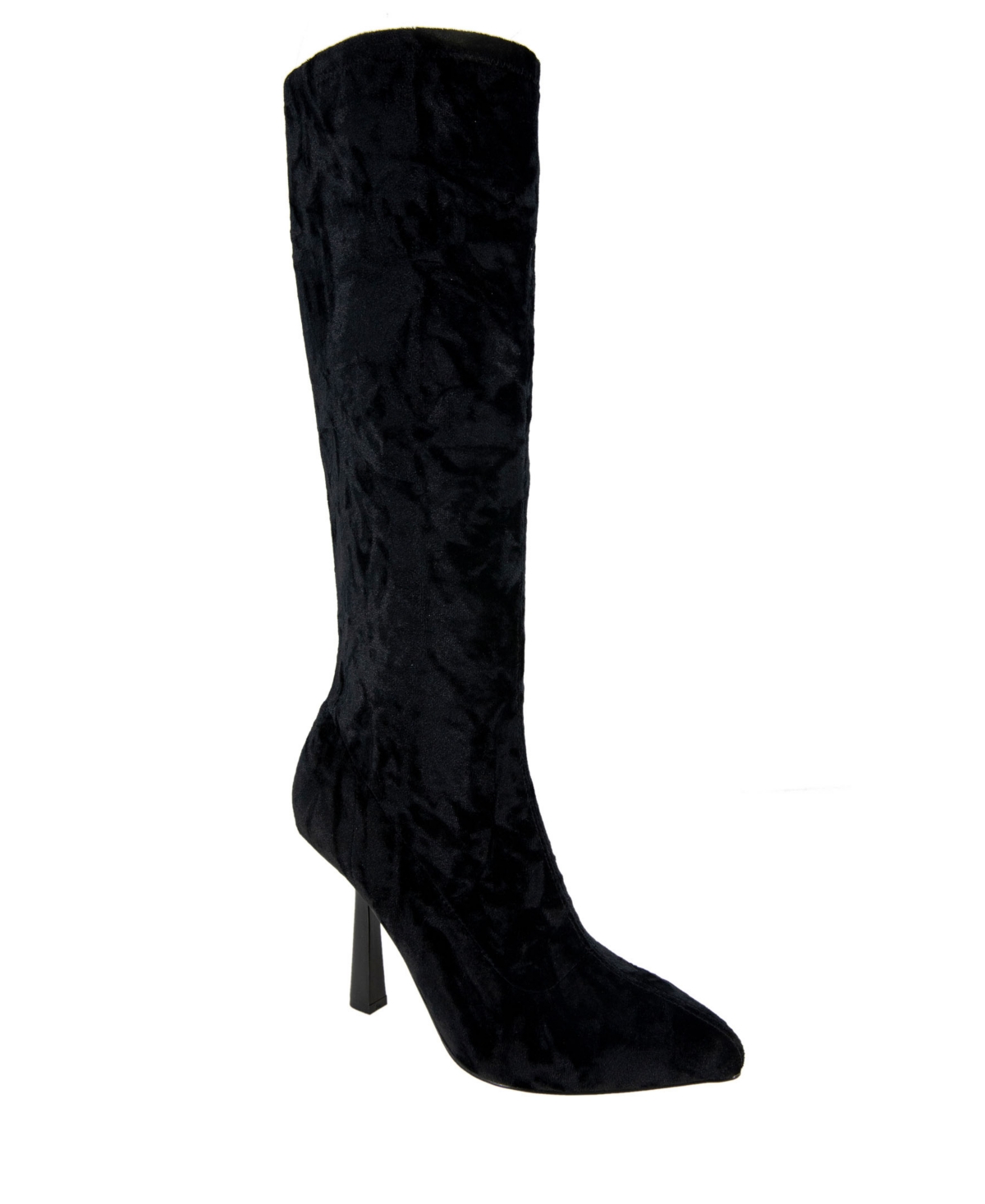 Women's Isra Inside Zipper Tall Boots - Black Velvet - Fabric