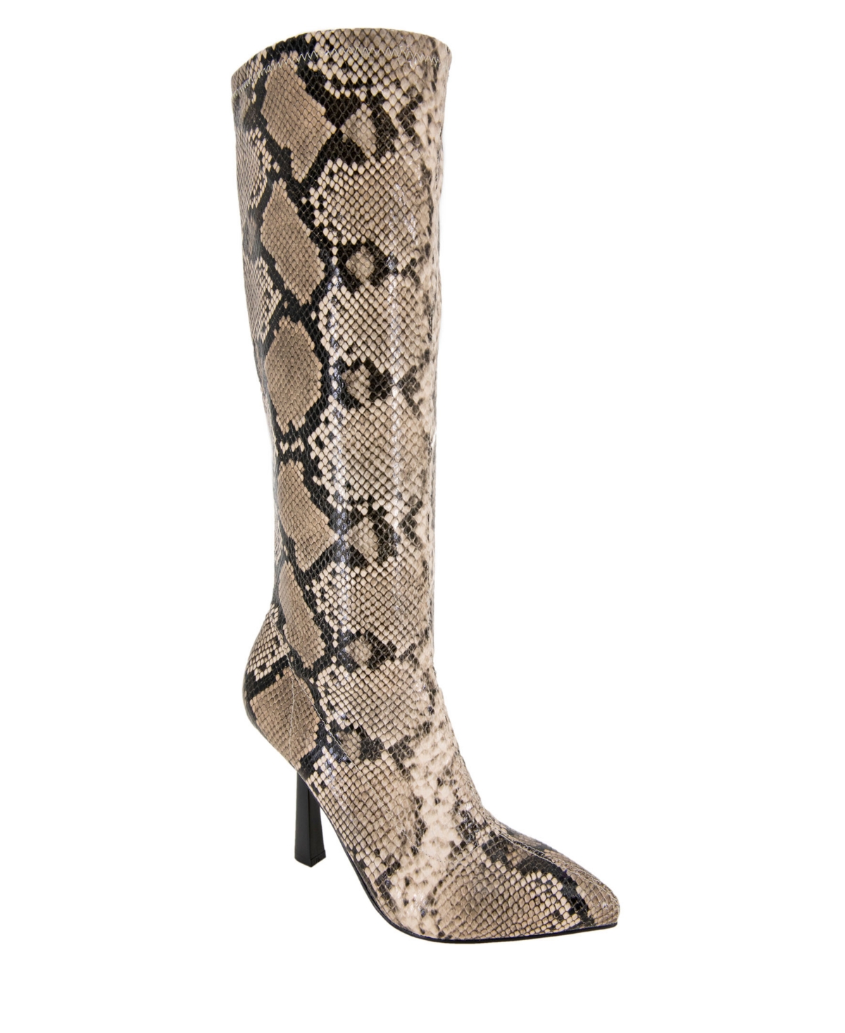 Shop Bcbgeneration Women's Isra Inside Zipper Tall Boots In Natural Snake - Synthetic