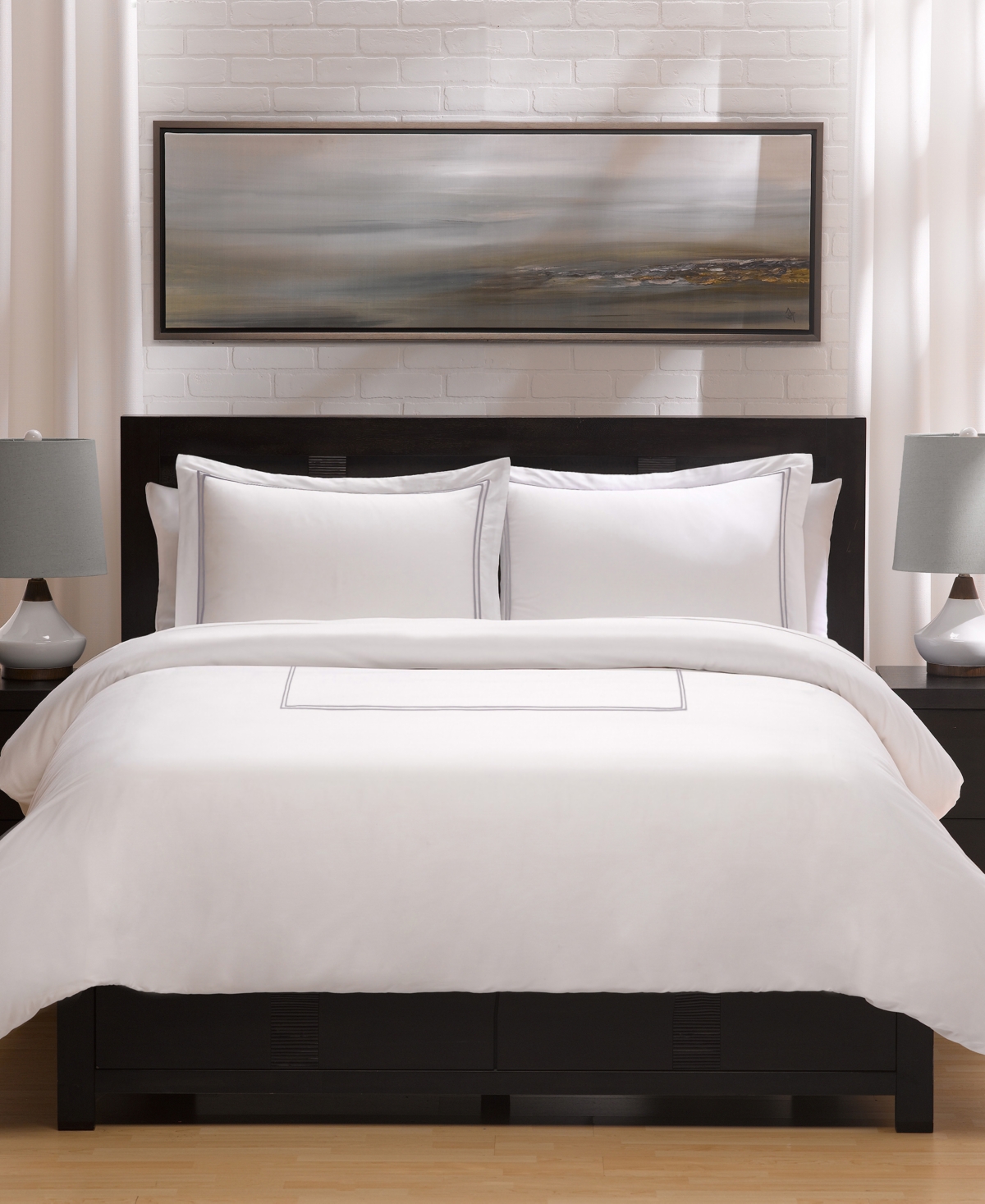 Ella Jayne Luxury 4 Piece Down Comforter With Duvet Cover Set, Queen In Silver