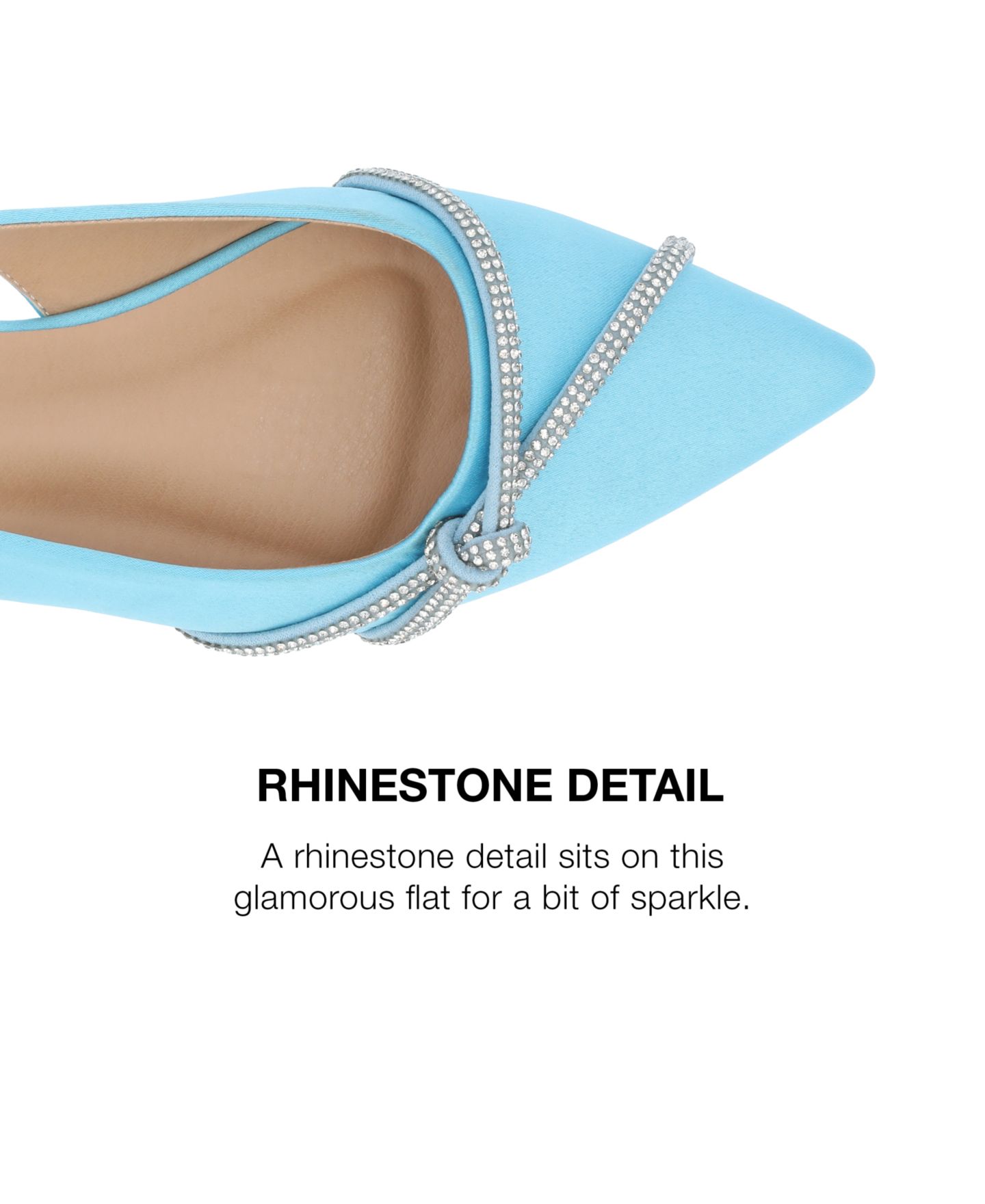 Женские балетки Journee Collection Rebbel Rhinestone Knot Slingback Flats, цвет: Синий — фото 7