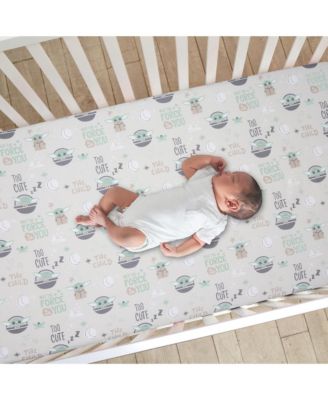 Baby Star Wars Cozy Friends Yoda/Grogu Fitted Crib Sheet