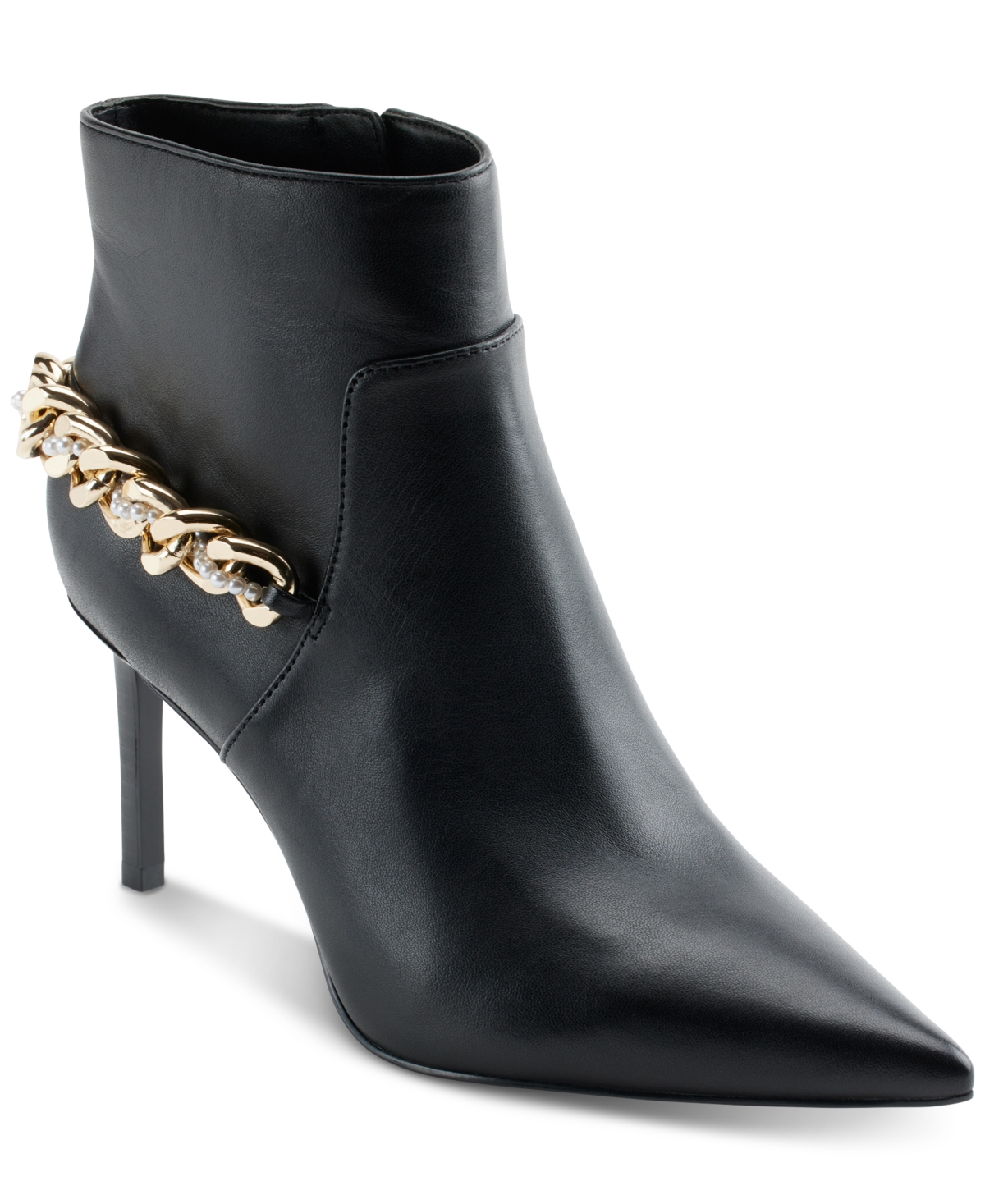 Pippa jeweled strap leather block heel combat booties deals
