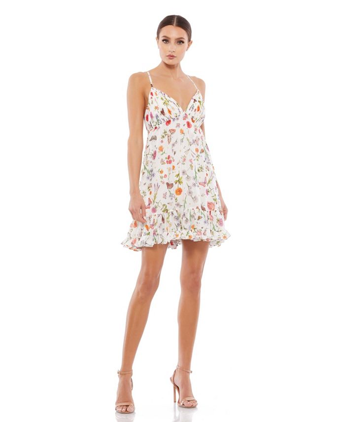 Mac Duggal Women's Ieena Sleeveless V-Neck Mini Dress - Macy's