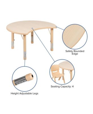 25.125"W X 35.5"L Crescent Plastic Adjustable Activity Table-Seats 4